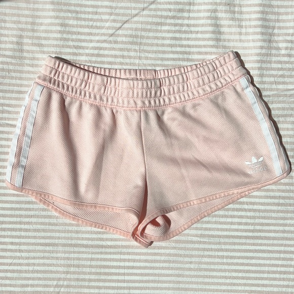 Adidas Blush Pink Stripe Shorts size small - Picture 1 of 4